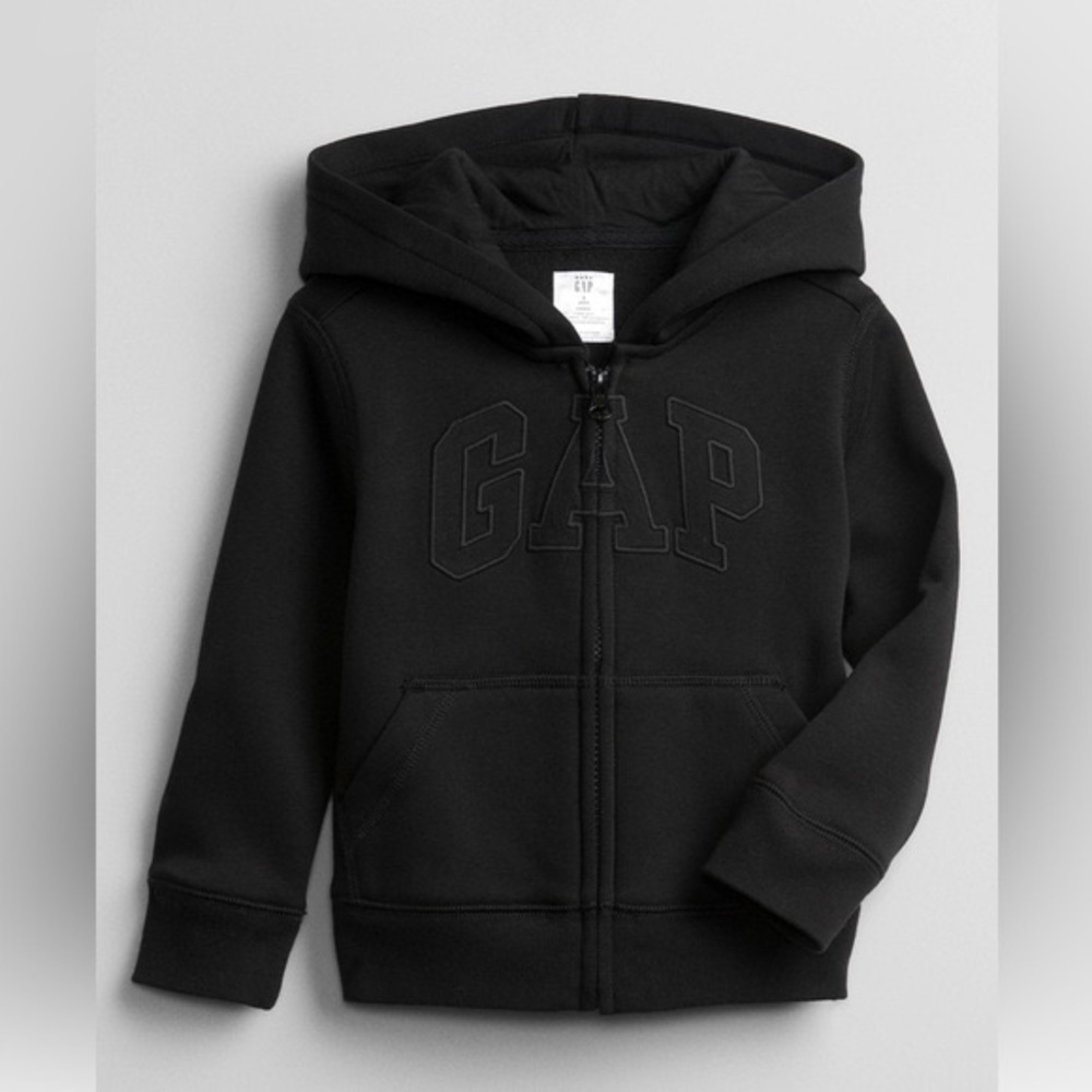 NWT Baby gap black full zip hoodie